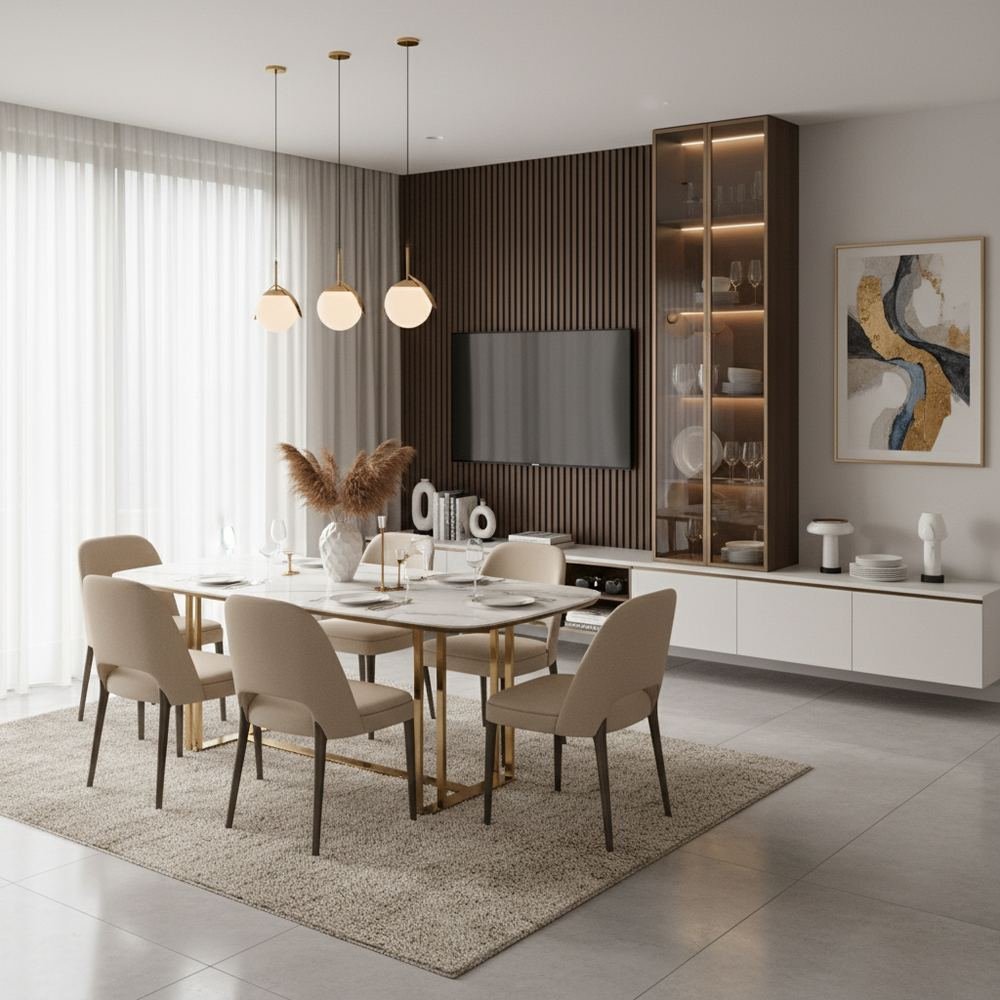 Living & Dining by Grains Home in Lahore, Pakistan