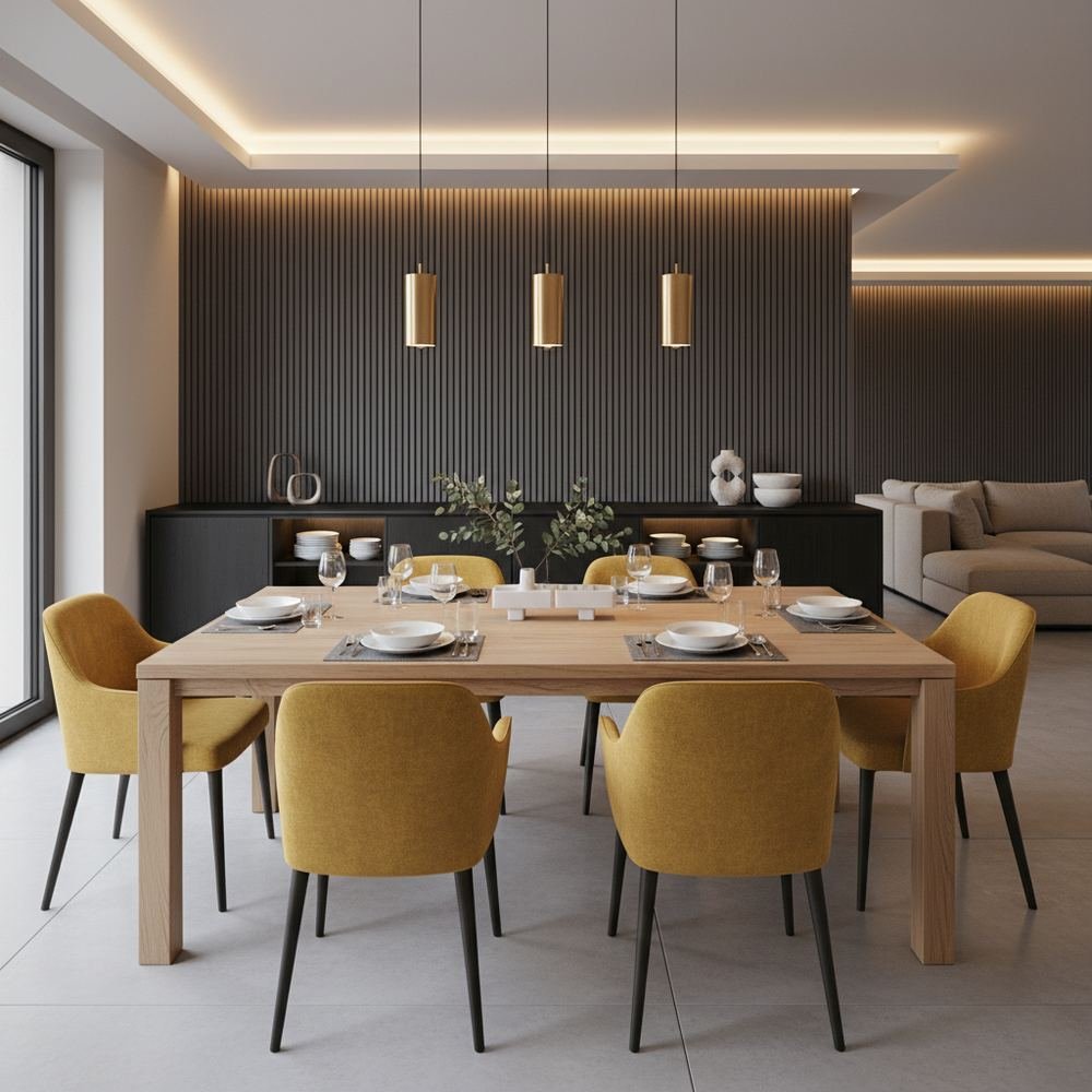 Modern solid wood 6 seater dining room modern 6 seater by Grains Home Pakistan