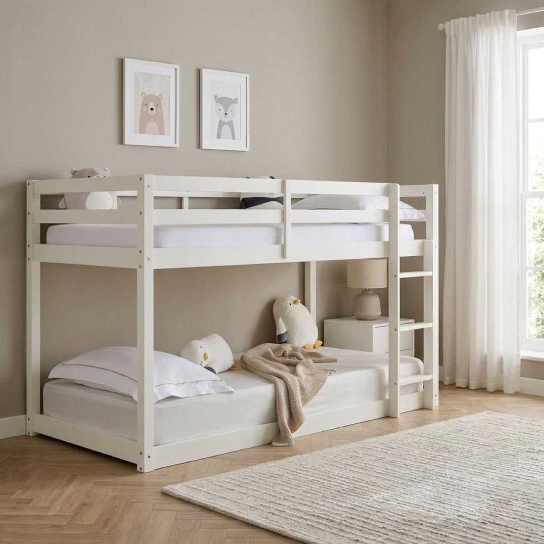 Ivory Stova Floor Single Bunk Bed by Grains Home Pakistan