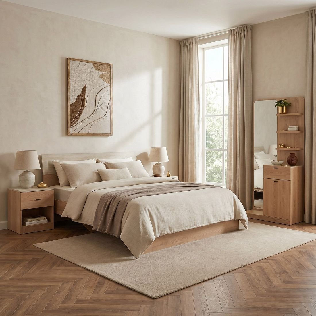 Rivera 4-Piece King Bedroom Set by Grains Home Pakistan